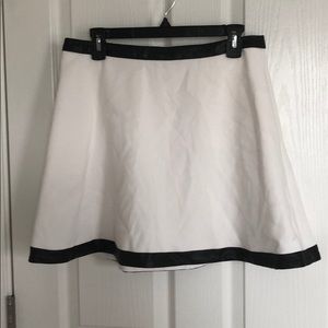 Banana Republic Leather Trim Flared Skirt